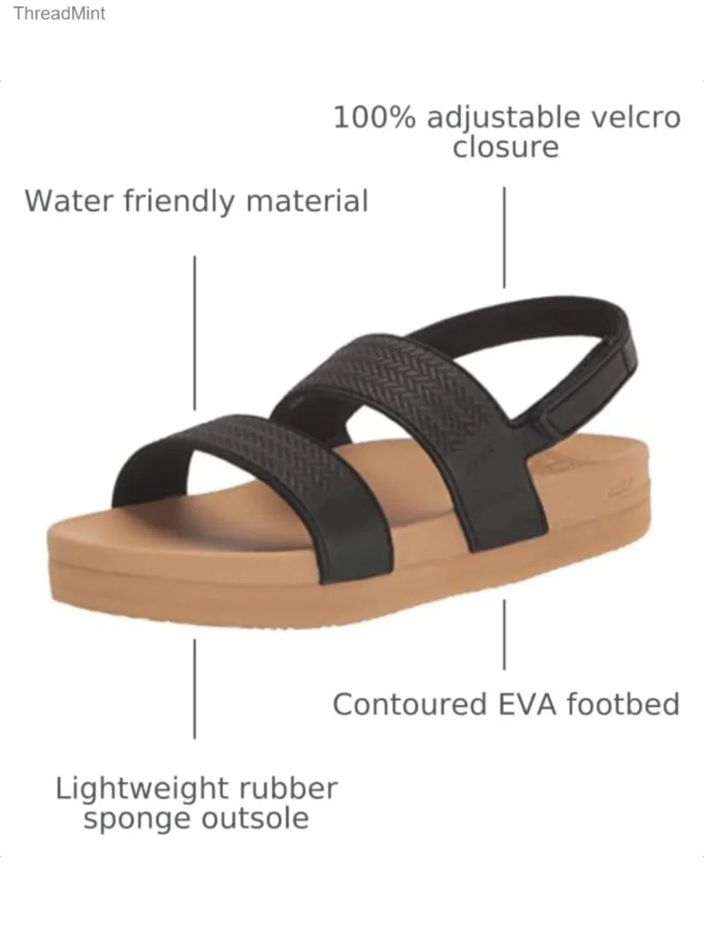 Girls Water-Friendly Platform Sandal Adjustable Strap